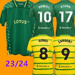 23 24 Norwich Pukki Soccer Trikots City 2023 2024 Hugill Rashica McLean Dowell Buendia Tzolis Sargent Dowell Home Yellow Away Green Football Shirt 9889