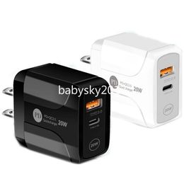 18W 20W 25W TYPE C PD charger Dual Ports Quick Charge Eu US UK Ac Home Travel Wall Chargers For IPhone 12 13 14 15 Samsung xiaomi B1