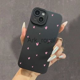 Cell Phone Cases Pink Little Love Pattern Silicone Phone Case For iPhone 14 13 12 11 Pro Max Mini XR XS Max X 8 7 Plus Black TSY J231110