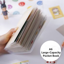 Notepads 40sheets Pocket A6 Storage Book Sticker Portable Transparent Folder Po School Stationery 230408