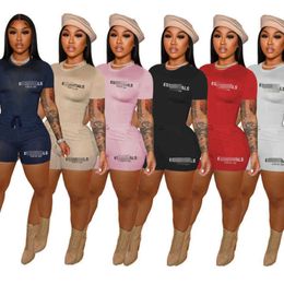 Womens Designer Clothing Tracksuits Summer Outfits 2 Piece Pants Set Letter Printed Short Sleeve T-shirt And Shorts Sportswear