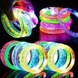 Led Rave Toy 10pcs/bag 6 Color LED Bracelets Flashing Glow Toy Neon Light Up Kids Birthday Party Favors Treat Guest Gifts Goodie Bag Filler 231109