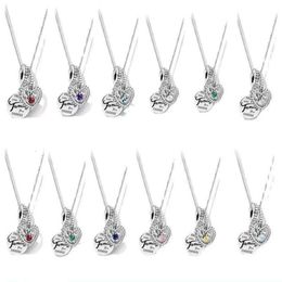 Pandoras necklace Pandora's Birthday Stone Pendant Necklace Collar Chain Valentine's Day Gift Light Luxury pandoras box charms necklace pandoras luxury Jewelry