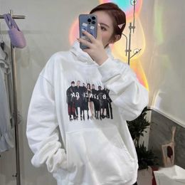 Designer women's clothing 20% off Shirt High Edition Early Spring Family Like Band Print Hooded Top