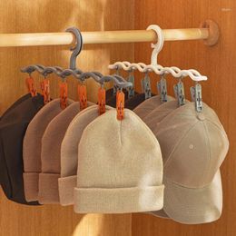 Hangers Hat For Closet With 6 Clips Storage Rack Suitable Caps Scarf Underwear Socks Baby Bibs Household Hanging Accessories