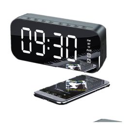 Portable Speakers A18 Mirror Alarm Clock Bluetooth Speaker Fm Radio Support Tf Card Aux Line Playback Wireless Loudspeaker With Dimmab Dhhsr