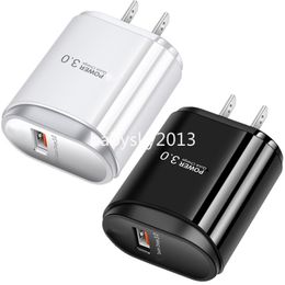 Quick Chargers QC3.0 US Eu Fast Plug AC Home Travel 18W Wall Charger For Iphone 15 12 11 13 14 Samsung S10 S11 Note 10 Htc B1