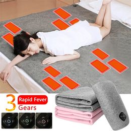 Electric Blanket 5V USB Blankets Mat Winter Body Warmer Mattress Thermostat Heating Insulatio Heated Camping Sleep Bag Outdoor Supplies 231109