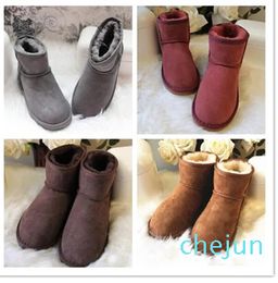 Classic Women mini snow boot Genuine Leather Boots Fashion Women's keep warm Snow Boots