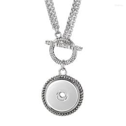 Pendant Necklaces Stainless Steel Chain Vocheng Interchangeable Jewerly Ginger Snap Jewellery Toggle Necklace For 18Mm Charms Nn-721 D Dhmin