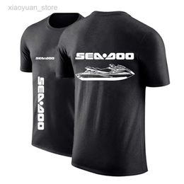 Men's T-Shirts Sea Doo Seadoo Moto Men's New Summer Solid Colour T-Shirts Casual Round-Neck Short-Sleeved Fashion Printing Top Clothing M230409