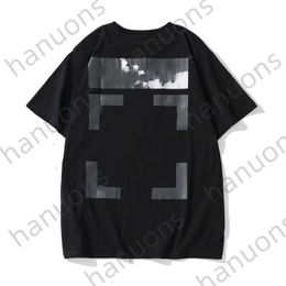 T-shirt maschile Mashion Brand Oil Painting Arrow Round Neck Short Maniche e Lettera stampata per amanti delle donne X La stampa posteriore