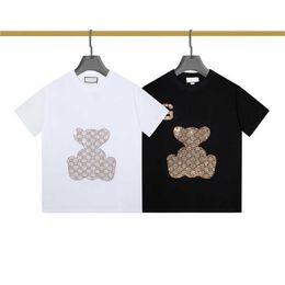 2023 New designer womens t shirt high-end Shirt Mens ee top design loose casual black white printed panda Couple XXL