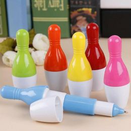 Cute Retractable Pens Creative Cartoon Bowling Pen Pin Shape Signing For School Supplies