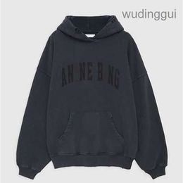 23SS AB Women Desginer Anines bing Fashion Cotton Hooded New Classic Letter Print Wash Water Stir Fry Color Snowflake Loose Sweatshirt Hoodies ZCCS