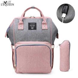 Diaper Bags Diaper Bag USB Interface Baby Bags Large Travel Backpack for Mom Nursing Handbag Waterproof Nappy Bag Kit Mommy Maternity BagL231110