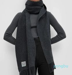 Scarves Real Wool Long Scarf Solid Colour Plain Women Winter Thick Warm Brand Cashmere Scarves Shawl Bufanda Designer High Quality