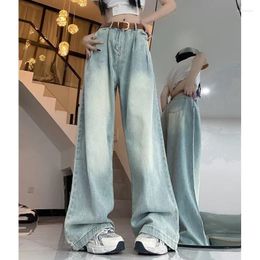 Women's Jeans Korean Light Blue Women Summer Autumn Ladies High Waist Loose Casual School Denim Wide Leg Pants Y2k Baggy