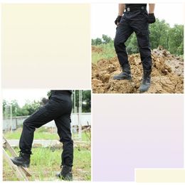 Men'S Pants Black Cargo Pant Men Style Tactical Pants Casual Pantalones Thin Working Army Security Trouser Overalls7946265 Drop Delive Dh7Du