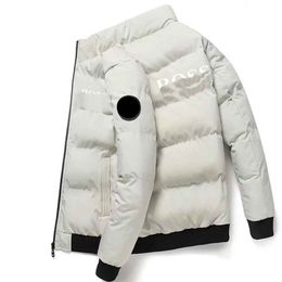 Мужская куртка на хлопковой подкладке с воротником-стойкой, зимняя утолщенная теплая одежда на хлопковой подкладке, модная брендовая мужская короткая пуховая куртка на хлопковой подкладке