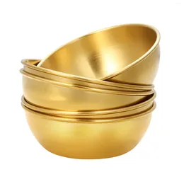 Plates 5 Pcs Seasoning Dish Sauce Serving Bowls Appetizer Sushi Dipping Gold Tray Stainless Steel Metal Flavoring Dishes