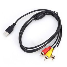 2pcs/lot Freeshipping 5FT 15m Male to Male USB 20 To 3 RCA Audio Video AV Adapter Cable Cord Mouaf