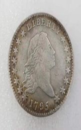 United States Coins 1795 Flowing Hair Brass Silver Plated Dollar Smooth edge Copy Coin7789948