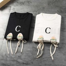 Designer new women t shirt Shirt Mens Wool With Letters Pattern Colorful Round Neck Sweatshirts Knits Long Sleeevs Unisex Outwears Warm Tops Man prad #8866