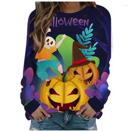 Women's Hoodies 2023 Autumn Halloween Fun Novelty Horror Hooded Sweatshirt Unisex Couple Casual 3D Printed