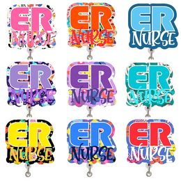 5 pcs/lot Mix Style Medical Series ER Nurse Acrylic Plastic Badge Reel For Nurse Accessories Scrub Life Badge Holder