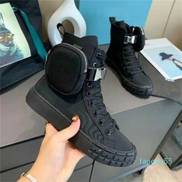 2024-Designers Sneakers Wheel Re-nylon Luxury Shoes Men Women Sneakers Nylon Shoe Pouch Leather Lining Cotton Laces Boot Causal Shoe Size35-44