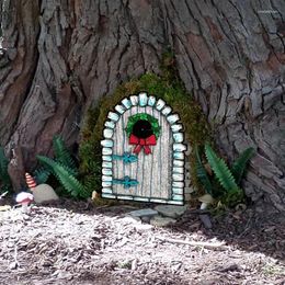 Garden Decorations Delightful Wooden Fairy Decor Sculpture Door Window Tree Lawn Decoration