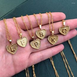 Pendant Necklaces KOTiK 2023 Stylish Hear Necklace Punk Vintage Gold Color Letter Initial Jewelry For Women