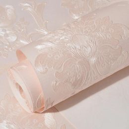Wallpapers Light Pink Meters Roll Wallpaper Self Adhesive 3d Flower Luxury Sticker Wall Paper For Home Decor Living Room Bedroom Cover
