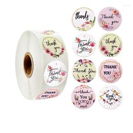 Gift Wrap 2 PCS Flowers Thank You Stickers DIY Paper Labels Round Rewards Scrapbooking Envelope Seals Stationery