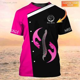 Men's T-Shirts Massage Therapy Men's T-Shirts Massage Therapist Pesonalized Name 3D Printed t shirt Unisex Summer style Casual T-shirt DW152 M230409