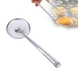 Stainless Steel Philtre Spoon Kitchen Oil-frying Philtre Basket With Clip Multi-functional Kitchen Strainer Accessories Tools Salad BBQ 12 LL