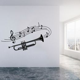 Wall Stickers Small Music Wall Decal Paper Kindergarten Children's Room Musical Instruments Music Notes Vinyl Wall Decal Living Room Kitchen Decoration W100 230410
