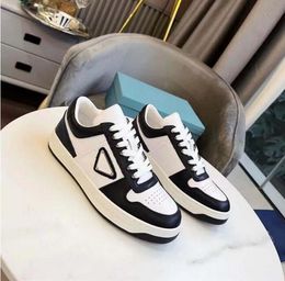 women Casual Shoes Leather Colorblock Sneakers Running Shoes Classic Designer Fashion Triangle Logo Flat Street Couple Ladies 35-40