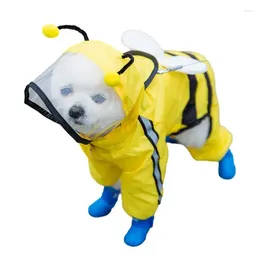 Dog Apparel Raincoats For Dogs Waterproof Coat Rain Bee Shape Machine Washable Cartoon Jacket With Reflective Strips And Hood
