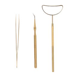 Half Moon Shape Makeup Compact Mirror Eyelash Mirror with Eyelash Tweezers Eyelash Lift Stick Comb Facial Tools