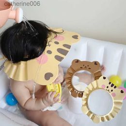 Shower Caps Adjustable Baby Shower Cap Bath Shampoo Protection Baby Hair Wash Shield Hat for Infant Bathing Soft Cap Kids Shower Head CoverL231110