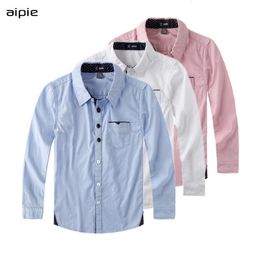 Kids Shirts Children Shirts Cotton 100% Solid Color Full-sleeved Kids Boy's Shirts Clothing For 4-12 Years Wear 230410