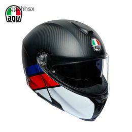 Agv rosto cheio capacete de motocross agv sportmodular fibra carbono motocicleta pista atlética viagem pendulares capacete completo revelado
