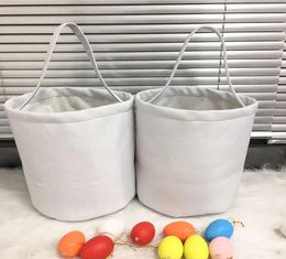 Blank Sublimation Easter Bucket White DIY Easter Day Egg Storage Basket Lovely Candy Portable Bags Home Party Decoration8931350