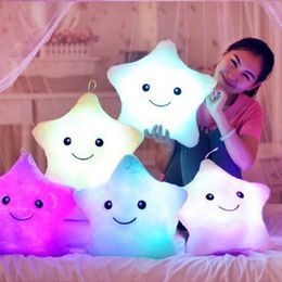 Plush Light - Up toys 35CM Creative Luminous Stuffed Plush Glowing Toy Stars Pillow Led Light Colourful Cushion Toys Birthday Gift For Kids Children 231109