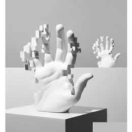 Decorative Objects & Figurines Decorative Objects Figurines White Artistic Hand Art Body Statue Abstract Scptures Modern Simplicity Ho Dho8H