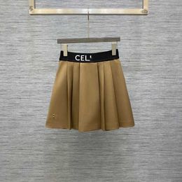 Designer new women t shirt Shirt 2023 Early Spring Rubber Band Waist Pleated Half Lining Skirt Versatile