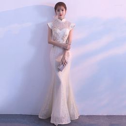 Casual Dresses Bride Party Cheongsam Oriental Womens Dress Fashion Chinese Style Elegant Long Qipao Luxury Wedding Robe Vestido S-XXL