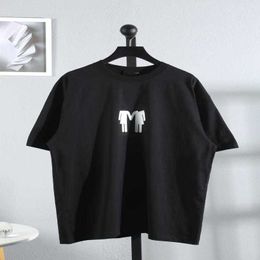 Designer women's clothing 20% off Shirt High version family sleeve holding hands duo cartoon pattern flag printed T-shirt